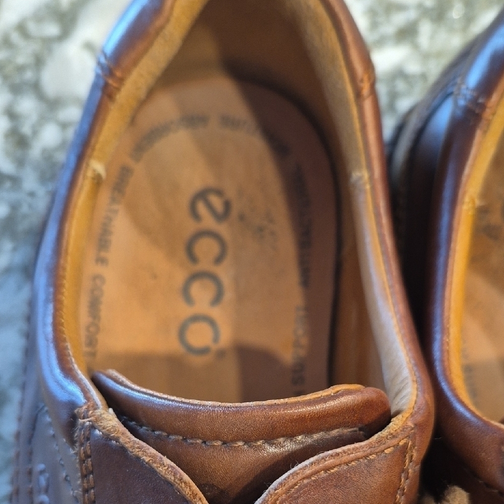 Ecco Helsinki Oxford Lace Up Brown Leather Shoes In Size 43 - Picture 2 of 10